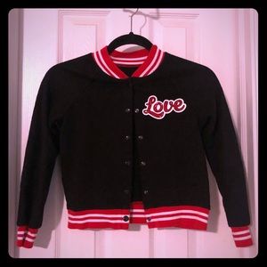 NWT JUSTICE BLACK OR RED FLORAL VARSITY BOMBER JACKET GIRLS SZ 8 10 12 14 16 18